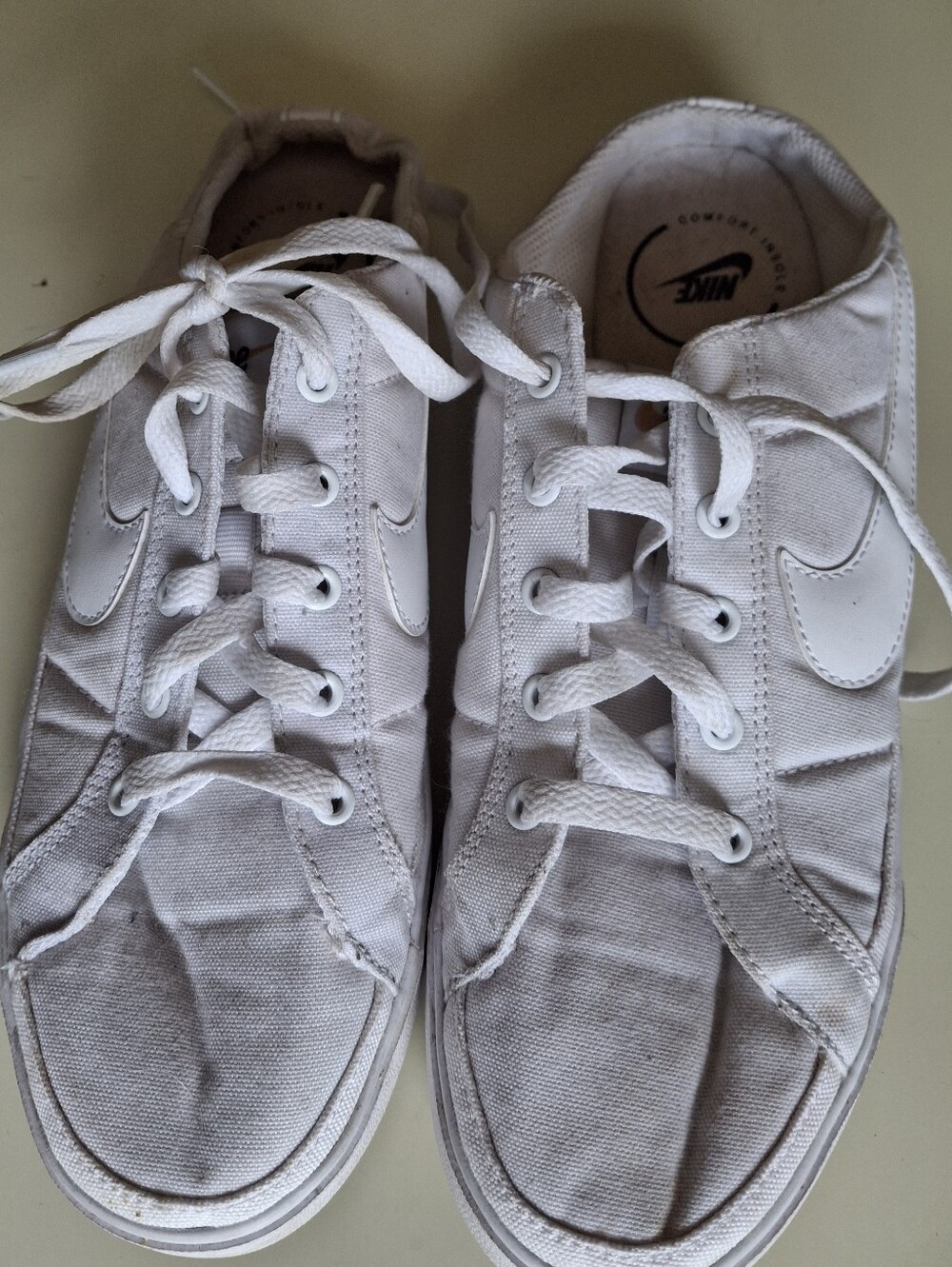 Nike white slip on sneakers size 10 trainers slides